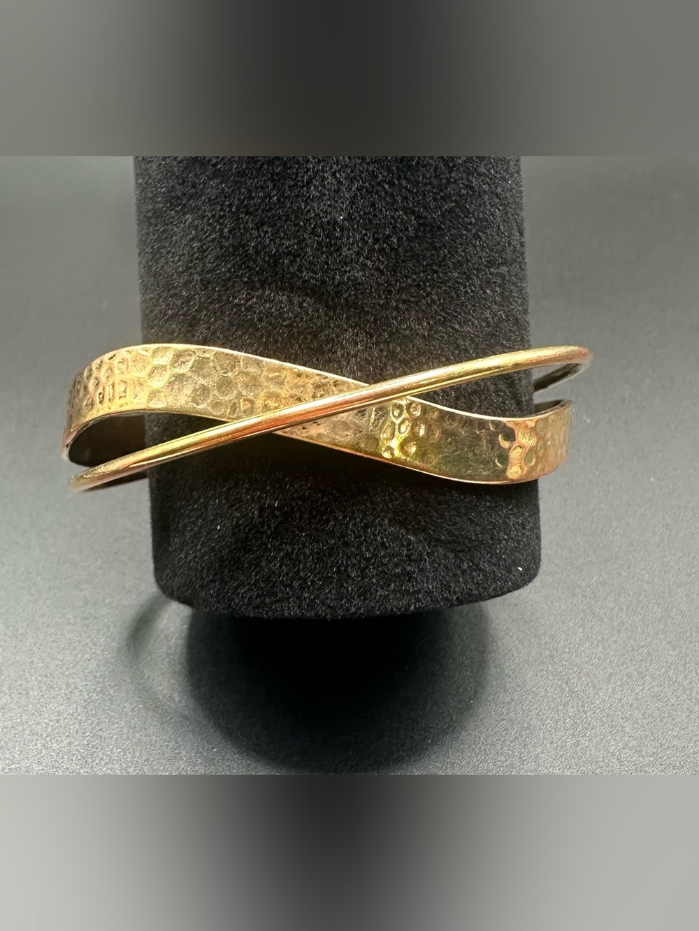 Gold/Copper Tone Hammered Twist Cuff Bracelet - Women Jewelry